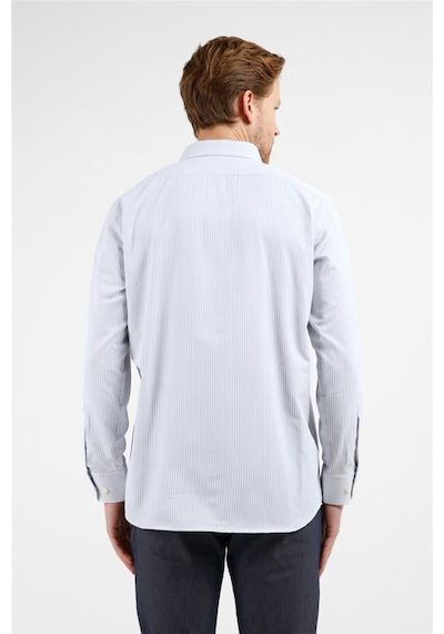 İmza Ekru-siyah Çizgili Desen Sert Yaka Uzun Kol Cepli Comfort Fit Pamuklu Gömlek 1004255276 Ekru - Siyah