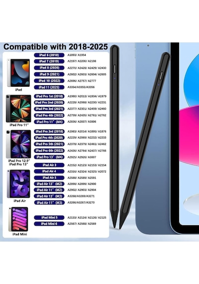 Apple Uyumlu iPad, A16 Air 11.nesil 12/10.nesil Avuç İçi Red Palm Rejection Stylus Yazı Çizim Tabletkalemi