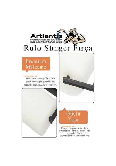 Sünger Rulo Fırça 15 Li 1 Paket Siyah Plastik Saplı Boyama Süngeri Sanatsal Sünger Boya Fırçası Parmak Guaj Akrilik Boya