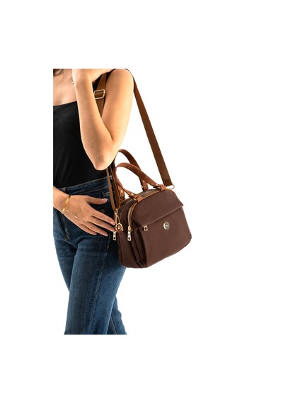 Sanmorris Kadın Suni Deri Ayarlanabilir Çapraz Askılı Smart Casual Omuz Ve El Çantası Kahve-taba 61364632