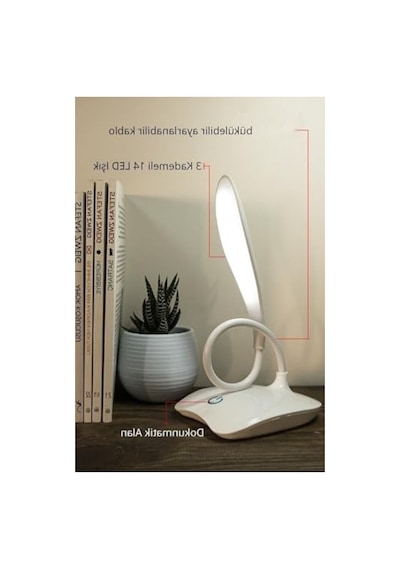 Akrobatik Şarjlı Masa Lambası - 3 Kademeli, 18 Led 10 Parça Siyah