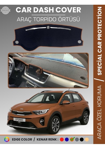Kia Stonıc 2017-2021 Torpido Örtüsü Ön Panel Halı Torpido Koruma Tam Uyum Araca Özel Kaymaz - 799 Stiloto