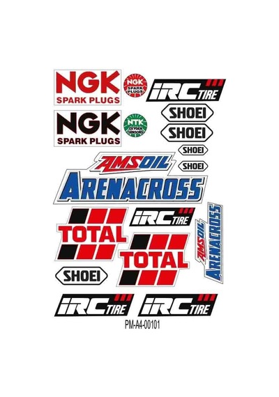 Motosiklet Sposor Tasarım A4 Çoklu Sticker Seti Diğer