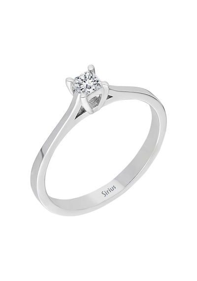 Sirius 0,15 Karat Prenses Kesim Pırlanta Tektaş Yüzük 0841R0015