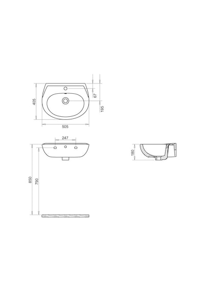 Turavit Oval Lavabo 40 x 50