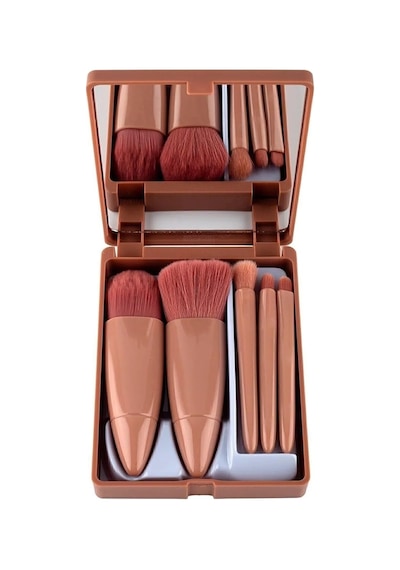 Masis -taşınabilir Aynalı 5'li Makyaj Fırça Seti Profesyonel Allık Dudak Kaş Kapatıcı/makeup Brush Belirtilmemiş