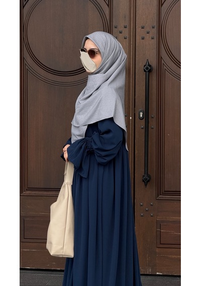 Qalortex Scarf Premium Jakarlı Hüma Büyük Boy Eşarp-füme