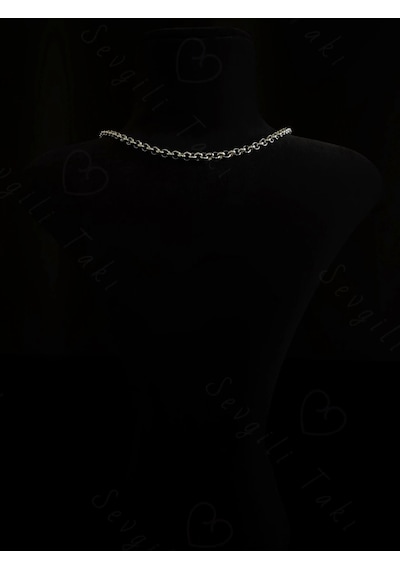 Oval Model Choker Çelik Zincir Kolye Choker Serisi Gümüş