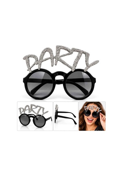 Gümüş Simli Party Yazılı Parti Gözlüğü Diğer