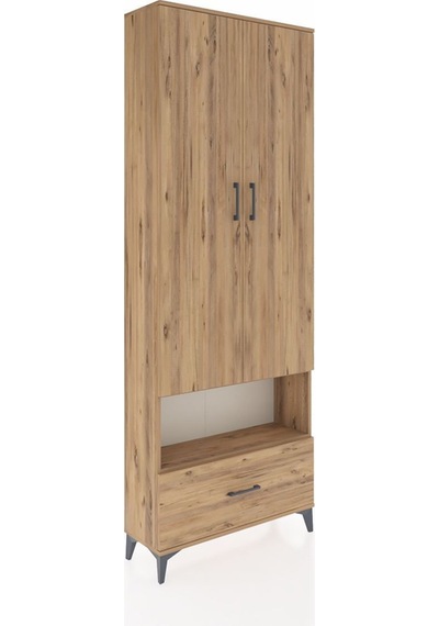 Arges Dolap 2 Raflı Tek Çekmeceli Tek Askılı 88x30x243 Çam-çam Atlas Çam