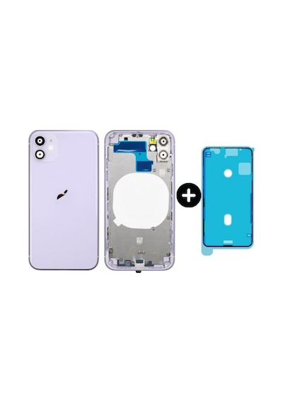 Apple Uyumlu iPhone 11 Boş Kasa Mor + Sıvı Ve Toz Bandı