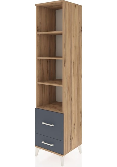 Hyperion Dolap 4 Raflı 2 Çekmeceli 44x44x195 Çam-antrasit Atlas Çam