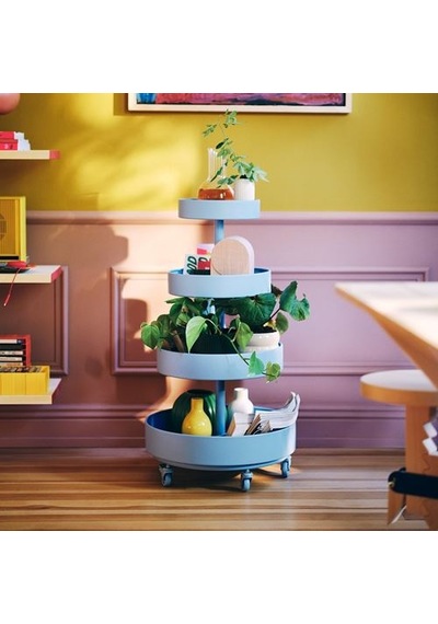 Ikea Ps 2026 Servis Arabası, Mavi, 89x48 Cm