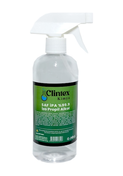 Clintex Kimya Saf Ipa Spreyli Izopropil Alkol Yüzey Temizleyici 500 ML + Sünger
