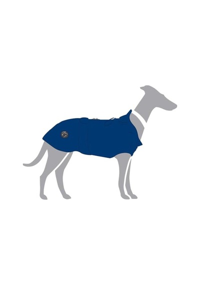 Adonis Köpek Yağmurluğu Mavi Renk 25 Cm Sırt Uzunluğu Açık Gri