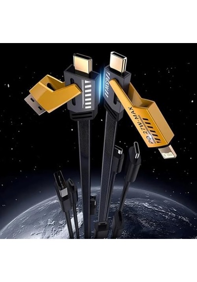 4'ü 1 Arada 65w Pd Hızlı Şarj Kablosu - Type C/usb/lightning Destekli 100 Cm Dayanıklı Örgü Yapı - Akıllı Ve Diğer