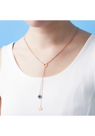Kuyumcudukkani Karışık 3 Parçalı Kolye-37277-r-blu Rose Gold