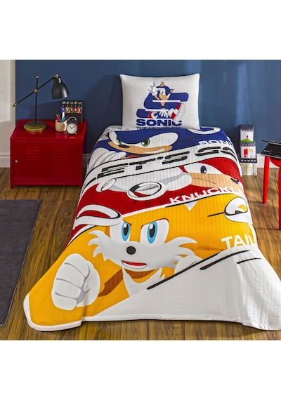 Taç Lisanslı Sonic Modern 3 Tek Kişilik Pamuk Pike Takımı 000000001000050132 Çok Renkli