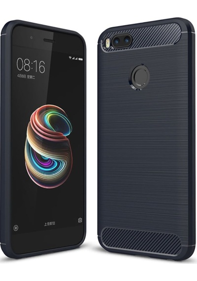 Xiaomi Mi 5X Dark Ultra Koruma Karbon Fiber Doku Silikon Kilif 279048454 - Renk / Kirmizi
