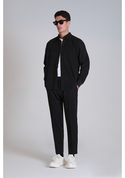 Lufian Water Erkek Basic Gömlek Slim Fit Antrasit Antrasit 112010664100110 Antrasit