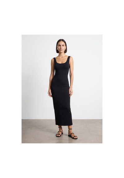 Dilvin 91733 Bra-free Midi Elbise Siyah