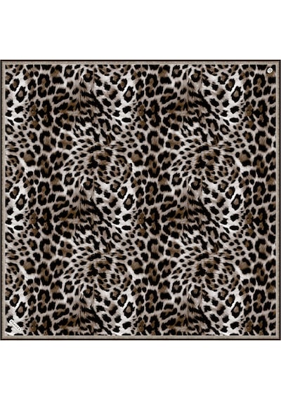 Poanes Leopar Desenli Twill İpek Eşarp Açık Pembe - Pembe