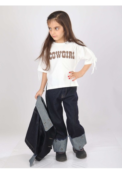 Xo Kids Kız Çocuk 3lü Alt Üst Kombin Takmı 4-13 Yaş Set0478 Mavi