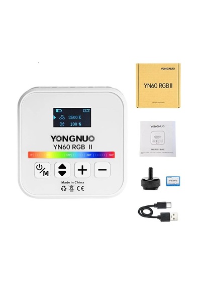 Yongnuo Yn60-rgb Iı Dahili Bataryalı Mobil Led Işık - Beyaz Kasa