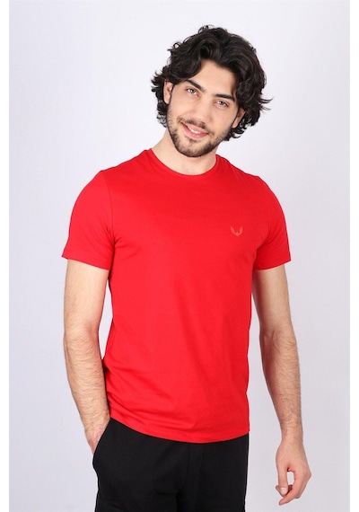 Rich Erkek Logo Baskılı T-shirt %100 Pamuk Tişört Kirmizi
