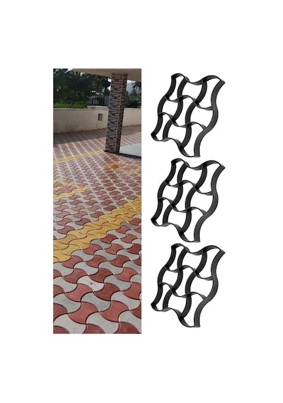 Bahçe Taş Kalıbı Parke Taşı Kalıp Zemin Kaplama Kalıbı 49x49 Cm 3