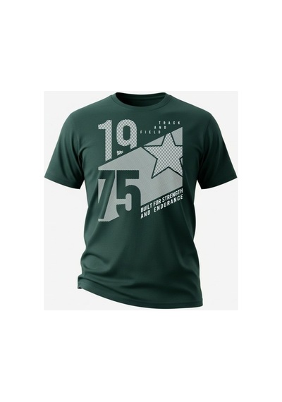 Urbantrendstore Unisex Yeşil 1975 Yazılı Oversize Fit Rahat Geniş Salaş T-shirt Günlük Tişört