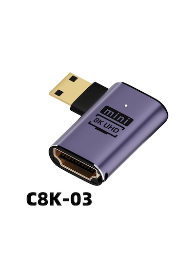 Uhd 2.1 Adaptör, 8k 60hz Hdtv Dişi Konnektörden Mini/microhd Erkek Konnektöre 8k Yüksek Çözünürlüklü 96703291