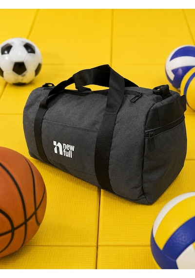 Newfull Sport Ayakkabı Bölmeli Astarlı Su Geçirmez Seyahat Ve Spor Çantası-orta Boy Gri