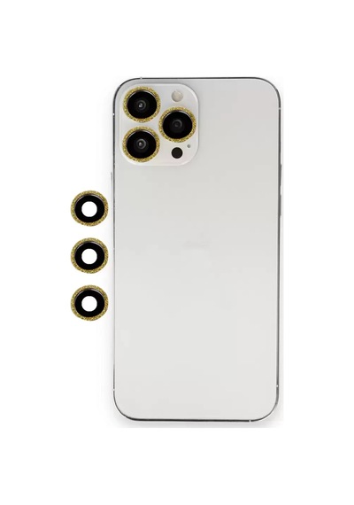 Newface Apple iPhone Uyumlu 12 Pro Max Shine Kamera Lens - Gold