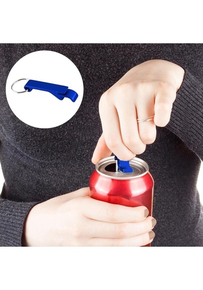 Metal Anahtarlık Şeklinde Şişe Açacağı Çok Amaçlı Kutu Şişe Kapak Açacağı Bira Açacağı Lacivert Renk Diğer