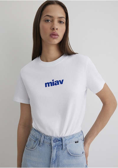 Mavi - Miav Baskılı Beyaz Tişört 1610622-620 Beyaz