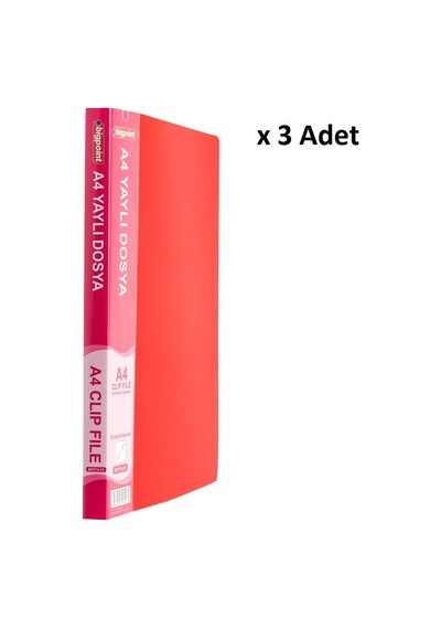 Bigpoint Yaylı Dosya A4 Mat Kırmızı X 3 Adet Diğer