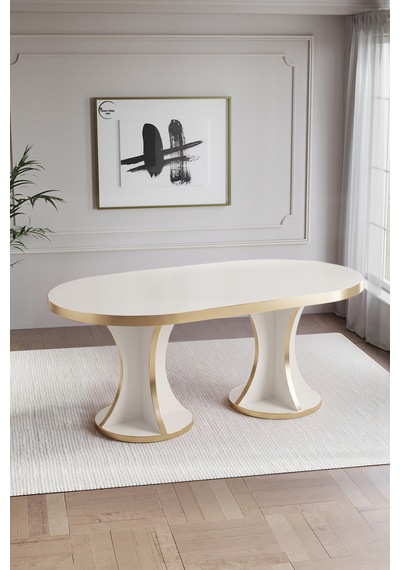 Turna Mutfak Masası Mdf Lam 80/140 Düz Krem Gold Düz Krem Gold Turna Mutfak Masası Mdf Lam 80/140 Düz Krem Gold Düz Krem Gold