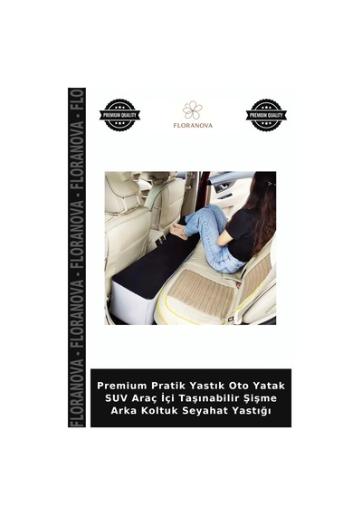 Premium Pratik Yastık Oto Yatak Suv Araç İçi Taşınabilir Şişme Arka Koltuk Seyahat Yastığı