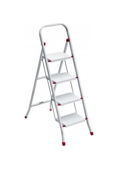 Saraylı 4'lü Pratik Metal Merdiven Beyaz
