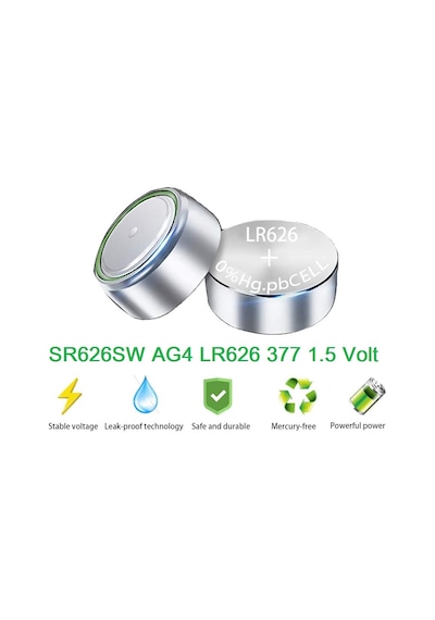 Mettzchrom Kol Saat Pili Sr626 Sw 377a Lr626 Ag4 10`lu pil