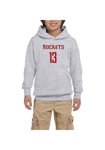 Zepplin Giyim James Harden Rockets Gri Çocuk Kapşonlu Sweatshirt