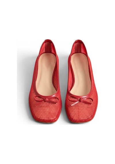 Fox Shoes Y274623315 Kırmızı File Kadın Babet