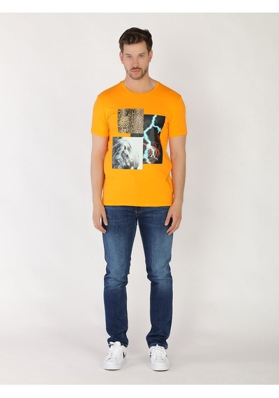Roberto Cavalli Erkek Tshirt /M.Rob.0421.14020 - Turuncu