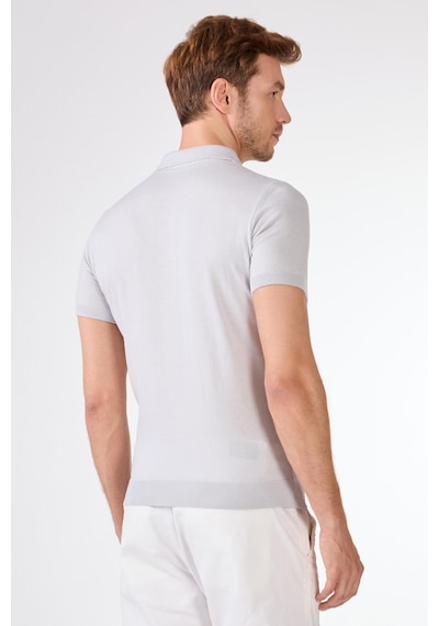 Dufy Fermuarlı Triko Tshirt A. Gri