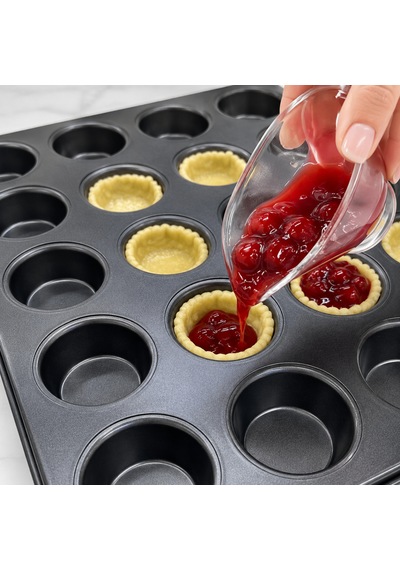 24'lü Tartolet Kalıbı Yapışmaz Mini Tart Kek Kurabiye Pişirme Tepsisi 24 Gözlü Fırın Kalıbı Sariva Home Teflon