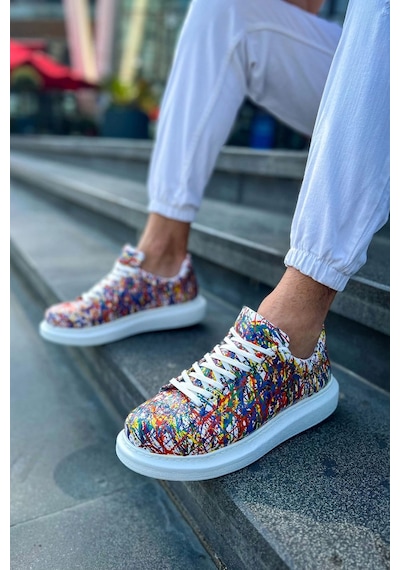 Ch254 Cbt Pittura Erkek Ayakkabı 537 Crazy Splush Beyaz Çok Renkli