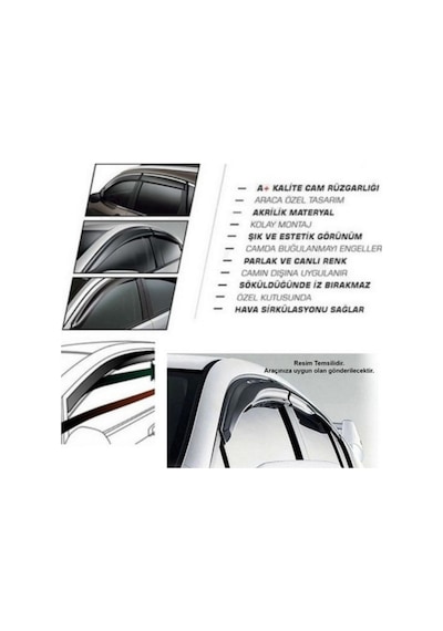 Volkswagen Vw Tiguan 2021 2022 2023 2024 Uyumlu Chrome Style Metal Kromlu Cam Rüzgarlığı 4 Parça Sunplex