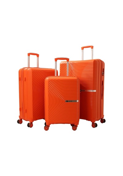 Mçs 3lü Set Kırılmaz Silikon Seyahat Valizi Bavulu V374 Orange Turuncu
