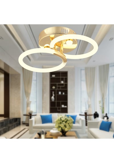Honos 2'Li Gold 32 Watt Ledli Modern Koridor, Yatak Odası Salon Plafonyer Led Avize